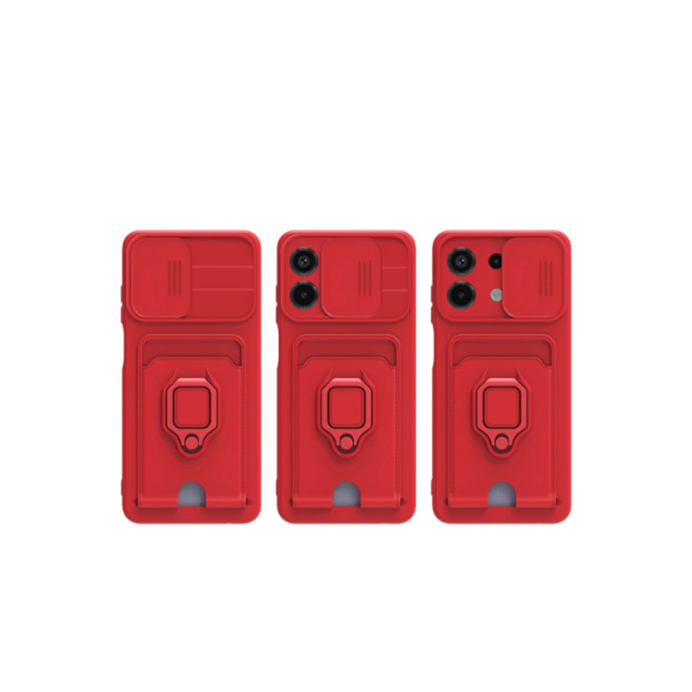 Redmi Note 13 4G Kılıf Zuma Kartvizitli Yüzüklü Silikon - Lacivert