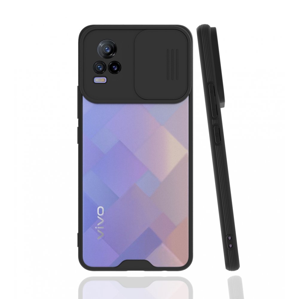  Vivo V21e Kılıf Platin Kamera Koruma Silikon - Siyah