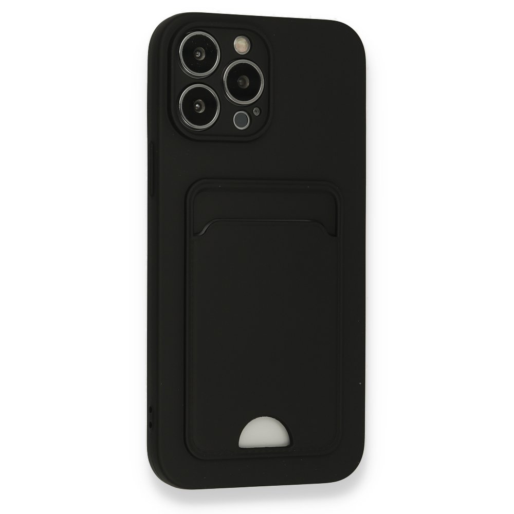  iPhone 13 Pro Max Kılıf Kelvin Kartvizitli Silikon - Siyah
