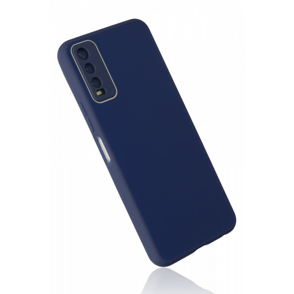  Vivo Y11S Kılıf Glass Kapak - Lacivert