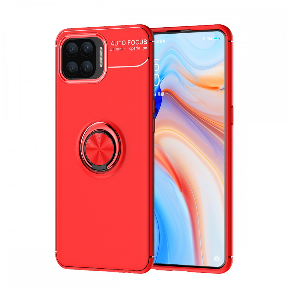  Oppo A73 Kılıf Range Yüzüklü Silikon - Kırmızı