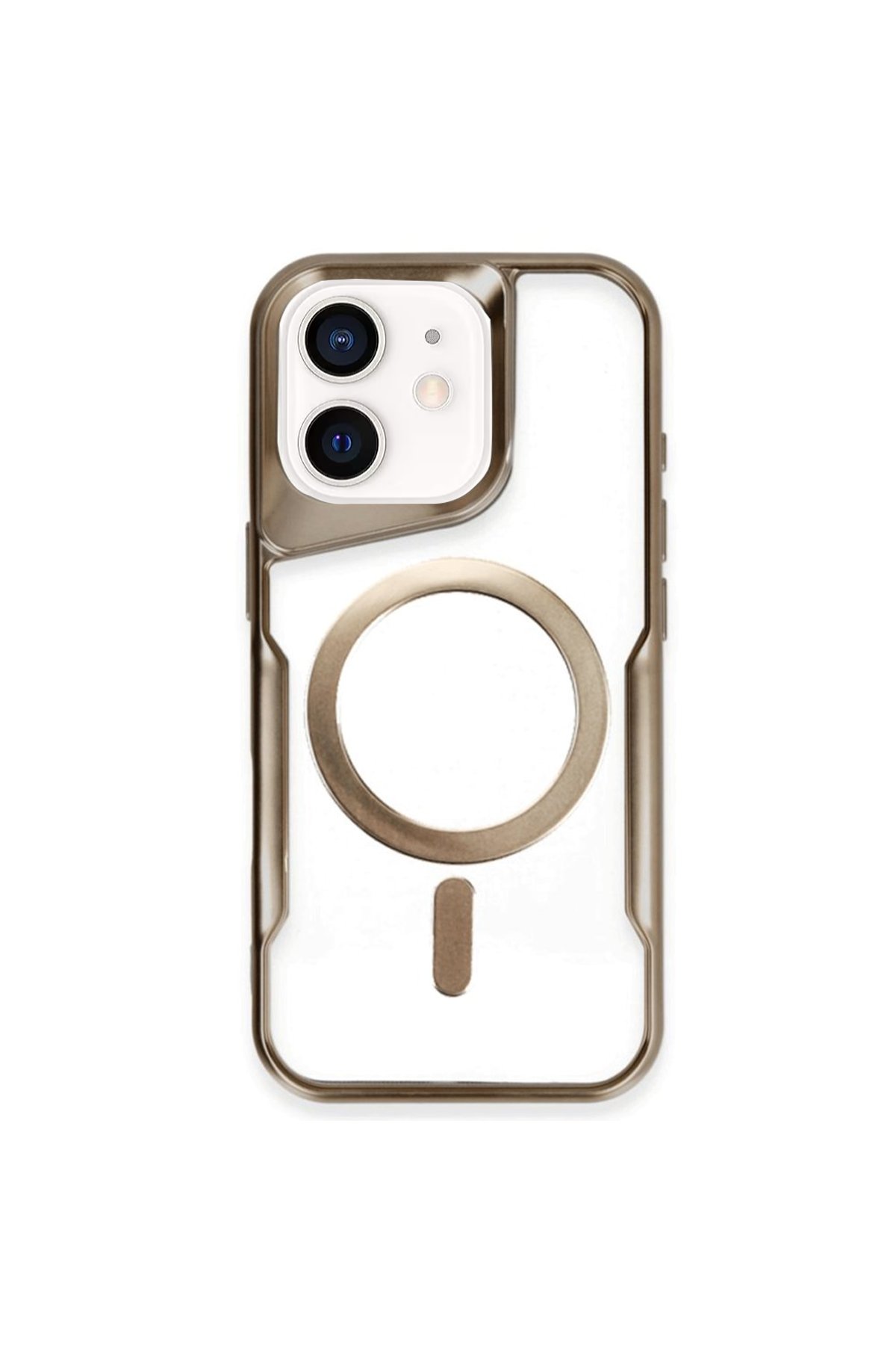 iPhone 11 Kılıf Boyi Magsafe Silikon Kapak - Kahverengi iPhone 11 Kılıf Boyi Magsafe Silikon Kapak - Kahverengi