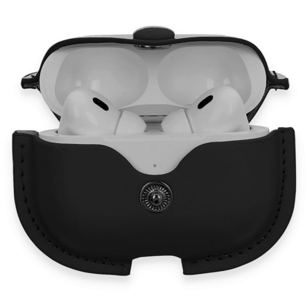 Airpods Pro 2 (2.nesil) Çanta Deri Kılıf - Siyah Airpods Pro 2 (2.nesil) Çanta Deri Kılıf - Siyah