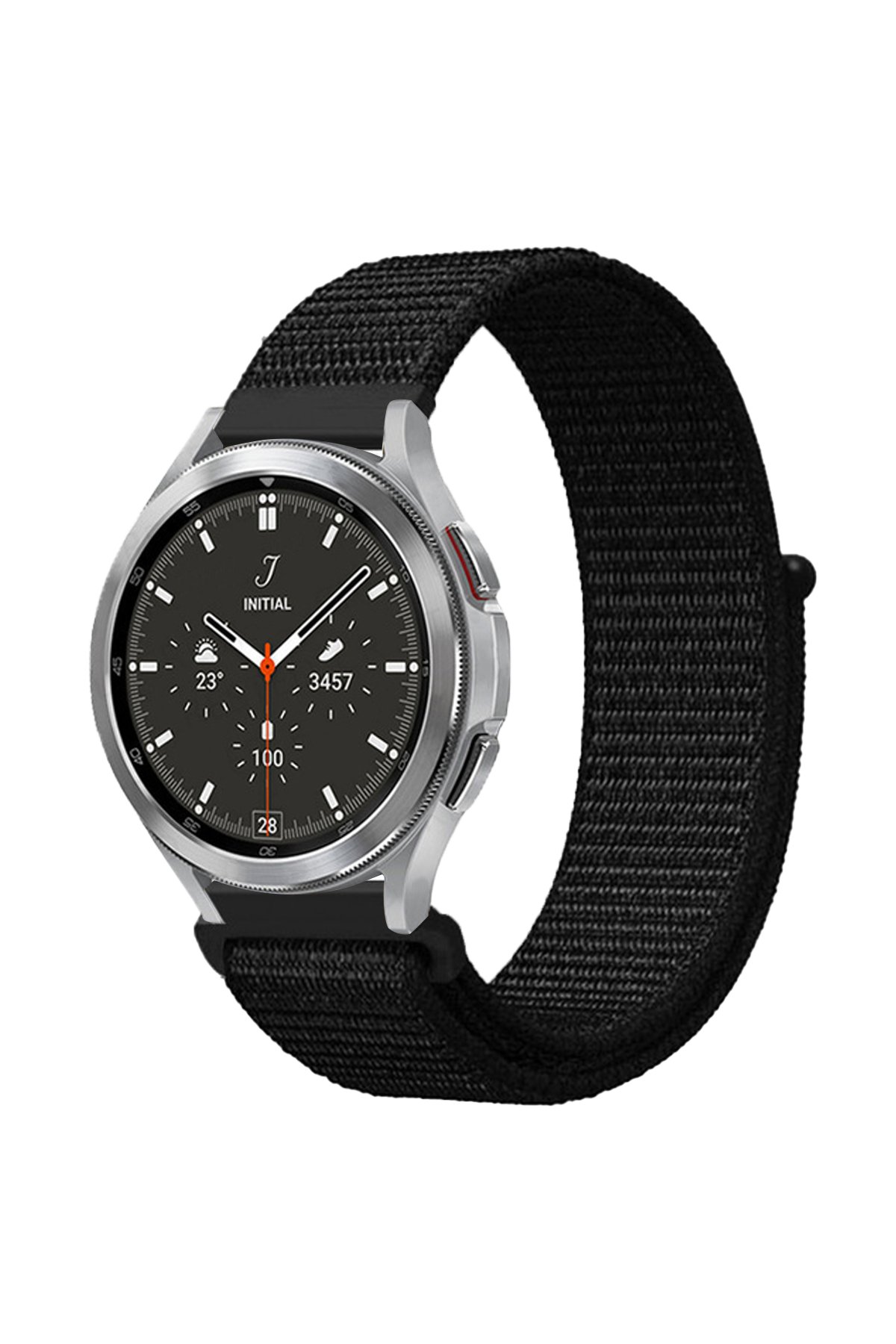 Watch 22mm Hasırlı Cırtcırtlı Kordon - Siyah Watch 22mm Hasırlı Cırtcırtlı Kordon - Siyah