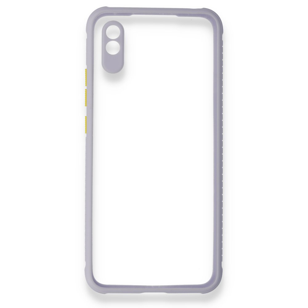 Redmi 9A Kılıf Miami Şeffaf Silikon - Lila Redmi 9A Kılıf Miami Şeffaf Silikon - Lila