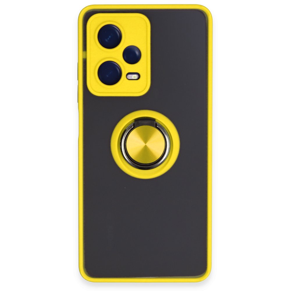  Xiaomi Poco X5 5G Kılıf Montreal Yüzüklü Silikon Kapak - Sarı