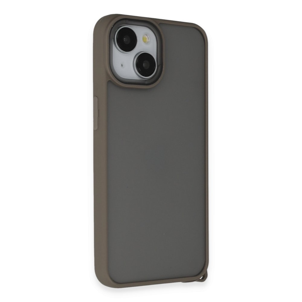  iPhone 15 Kılıf Elegant Kapak - Titan Gri