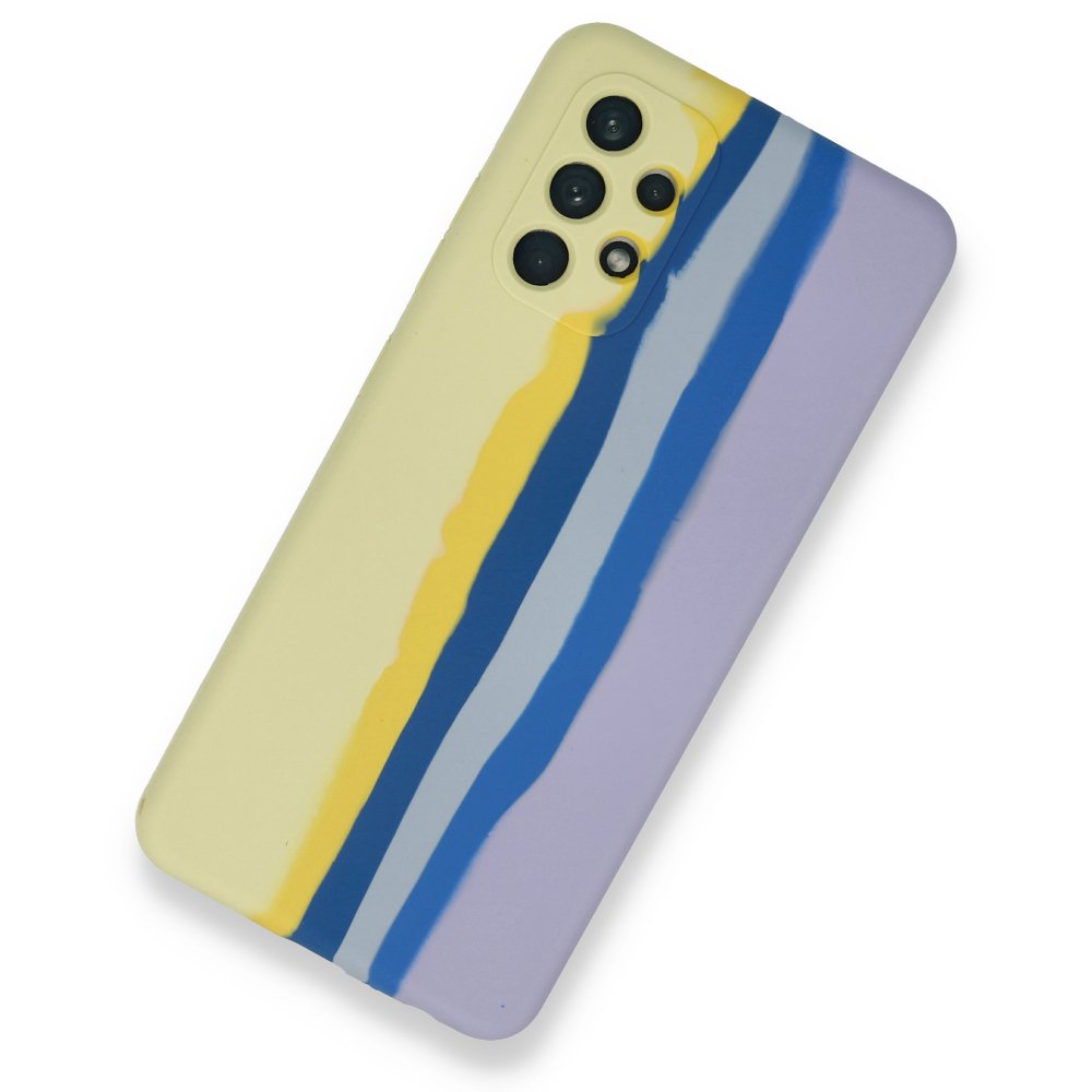 Samsung Galaxy A52S Kılıf Ebruli Lansman Silikon - Sarı-Lila Samsung Galaxy A52S Kılıf Ebruli Lansman Silikon - Sarı-Lila