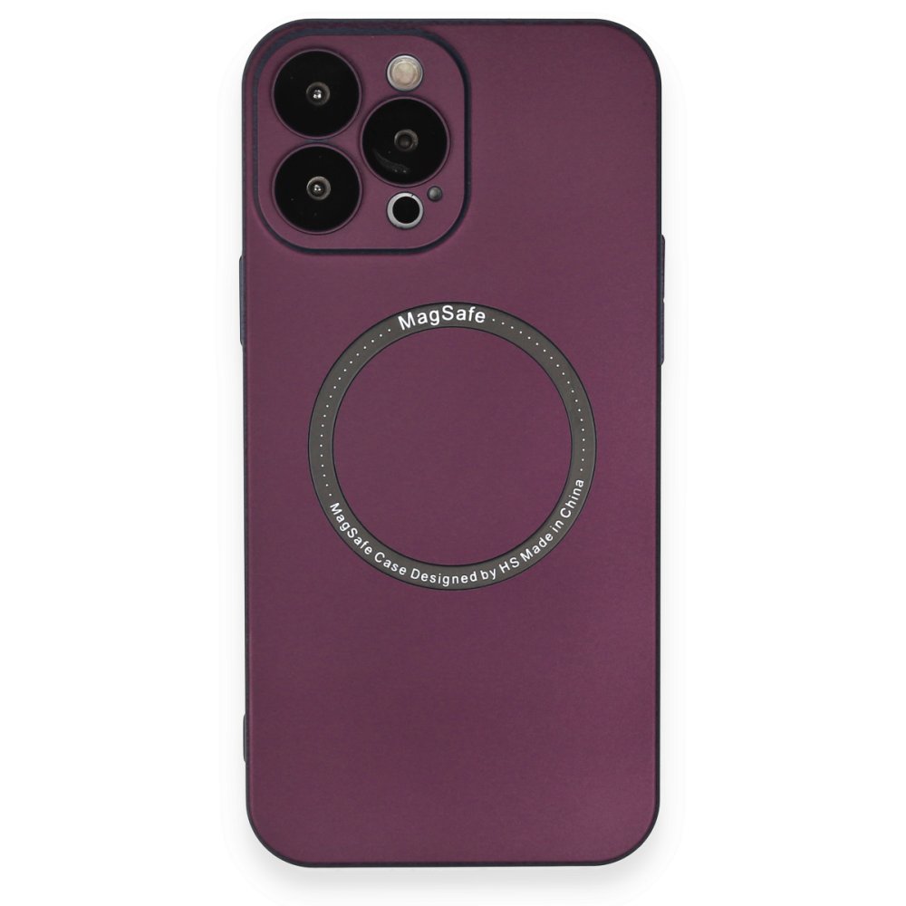 iPhone 13 Pro Max Kılıf Jack Magneticsafe Lens Silikon - Mürdüm  iPhone 13 Pro Max Kılıf Jack Magneticsafe Lens Silikon - Mürdüm