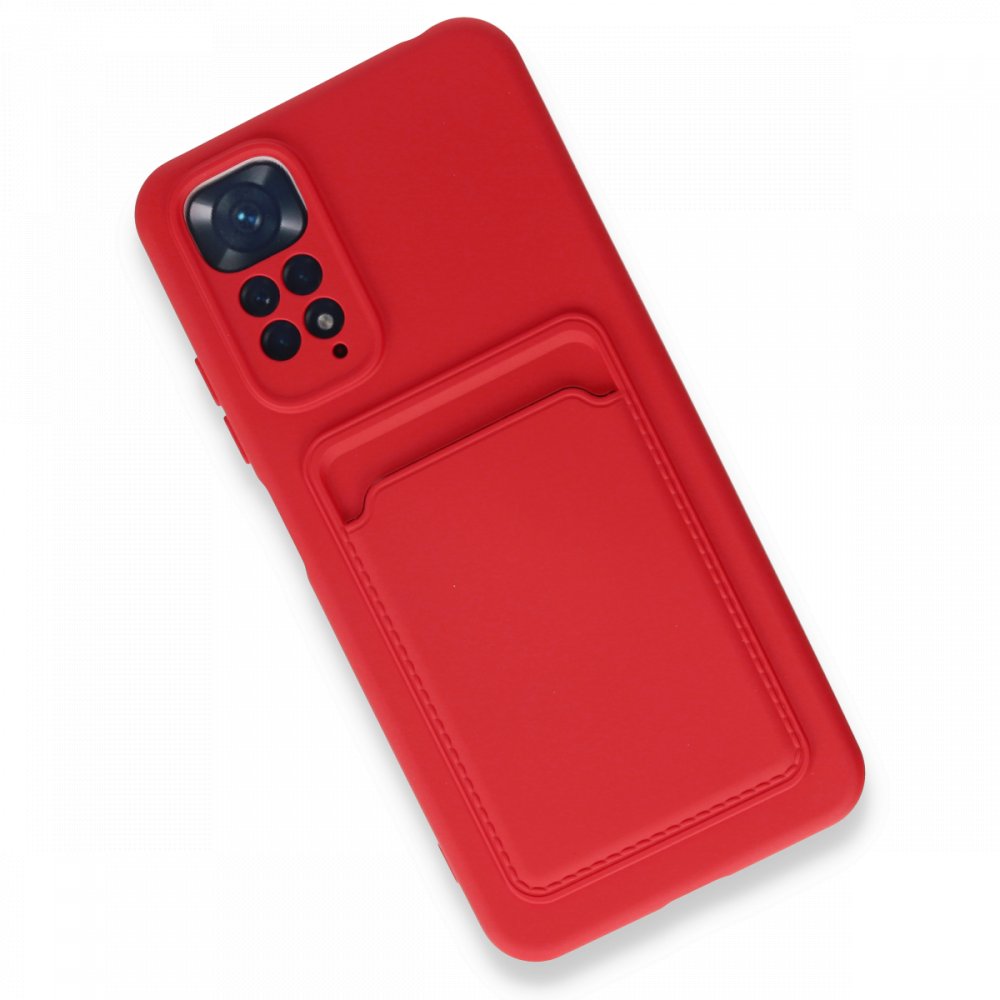 Redmi Note 11S Kılıf Kelvin Kartvizitli Silikon - Kırmızı