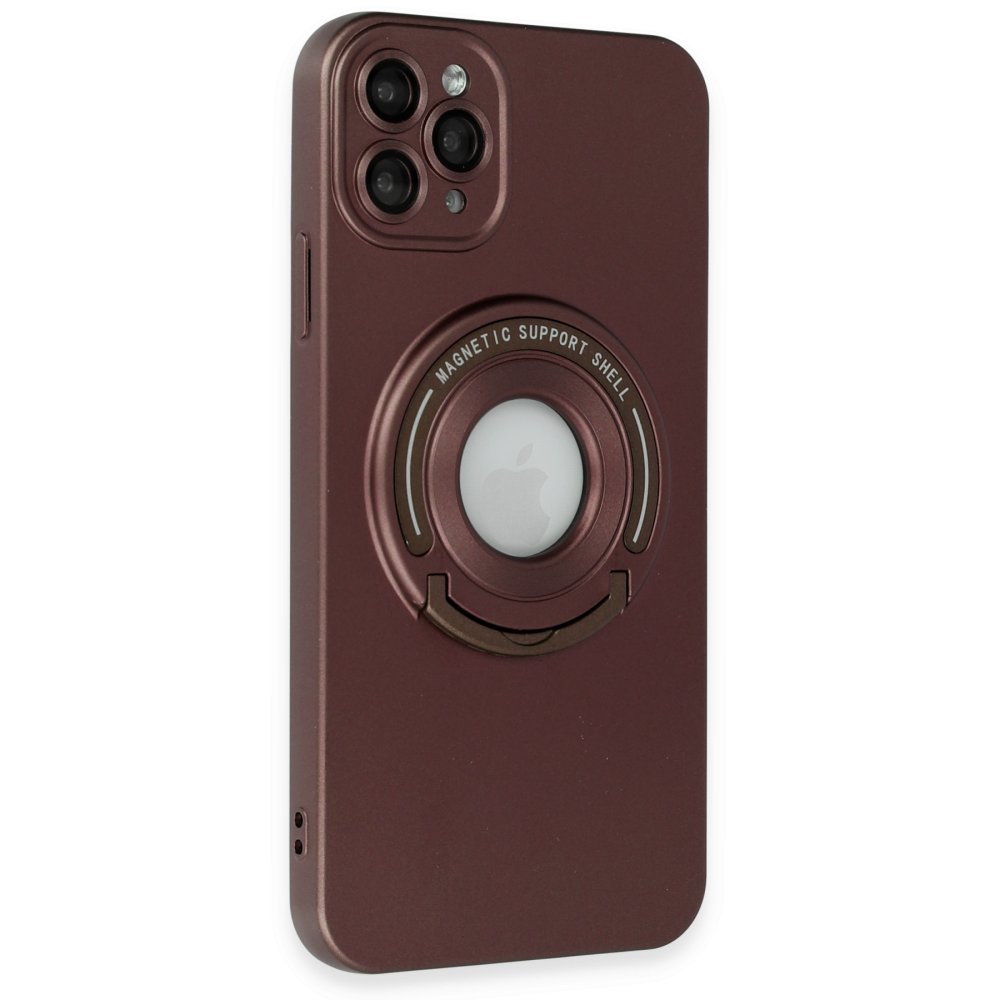  iPhone 11 Pro Max Kılıf Lukka Magneticsafe Kapak - Kahverengi