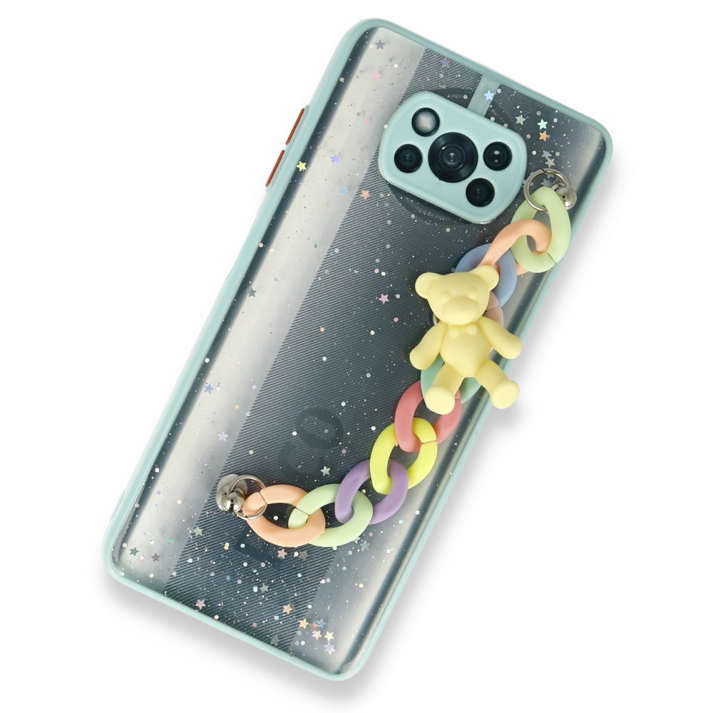  Xiaomi Pocophone X3 Kılıf Ayıcıklı Silikon - Yeşil