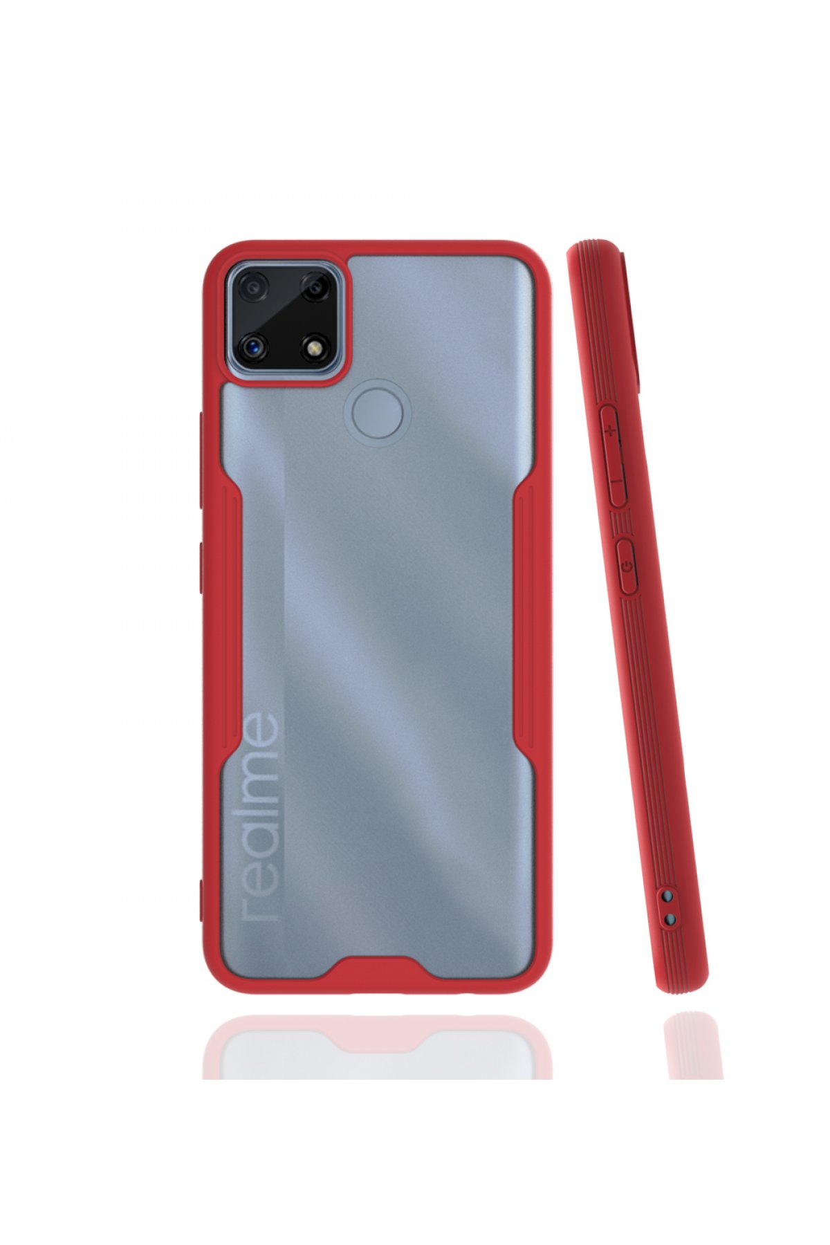  Realme C25s Kılıf Platin Silikon - Kırmızı