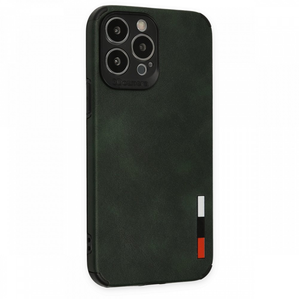 iPhone 13 Pro Max Kılıf Loop Deri Silikon - Yeşil  iPhone 13 Pro Max Kılıf Loop Deri Silikon - Yeşil