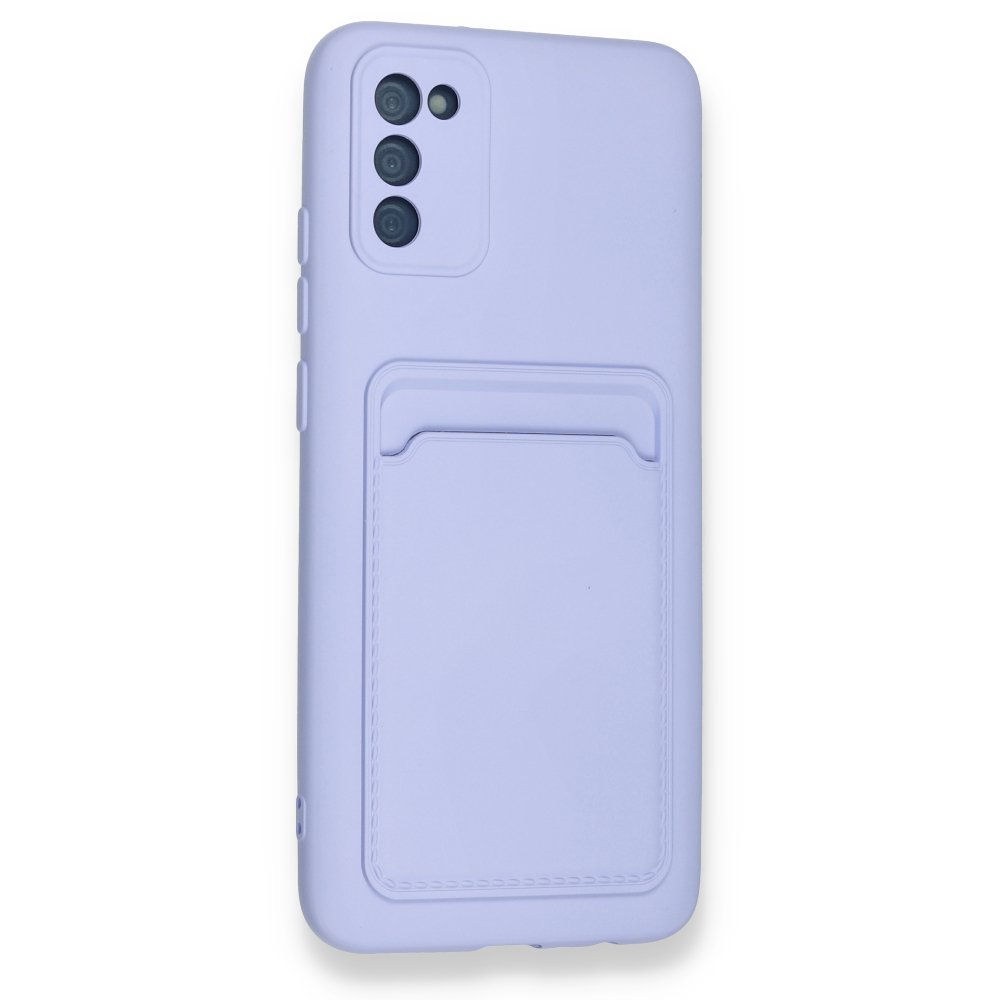  Samsung Galaxy A02S Kılıf Kelvin Kartvizitli Silikon - Lila