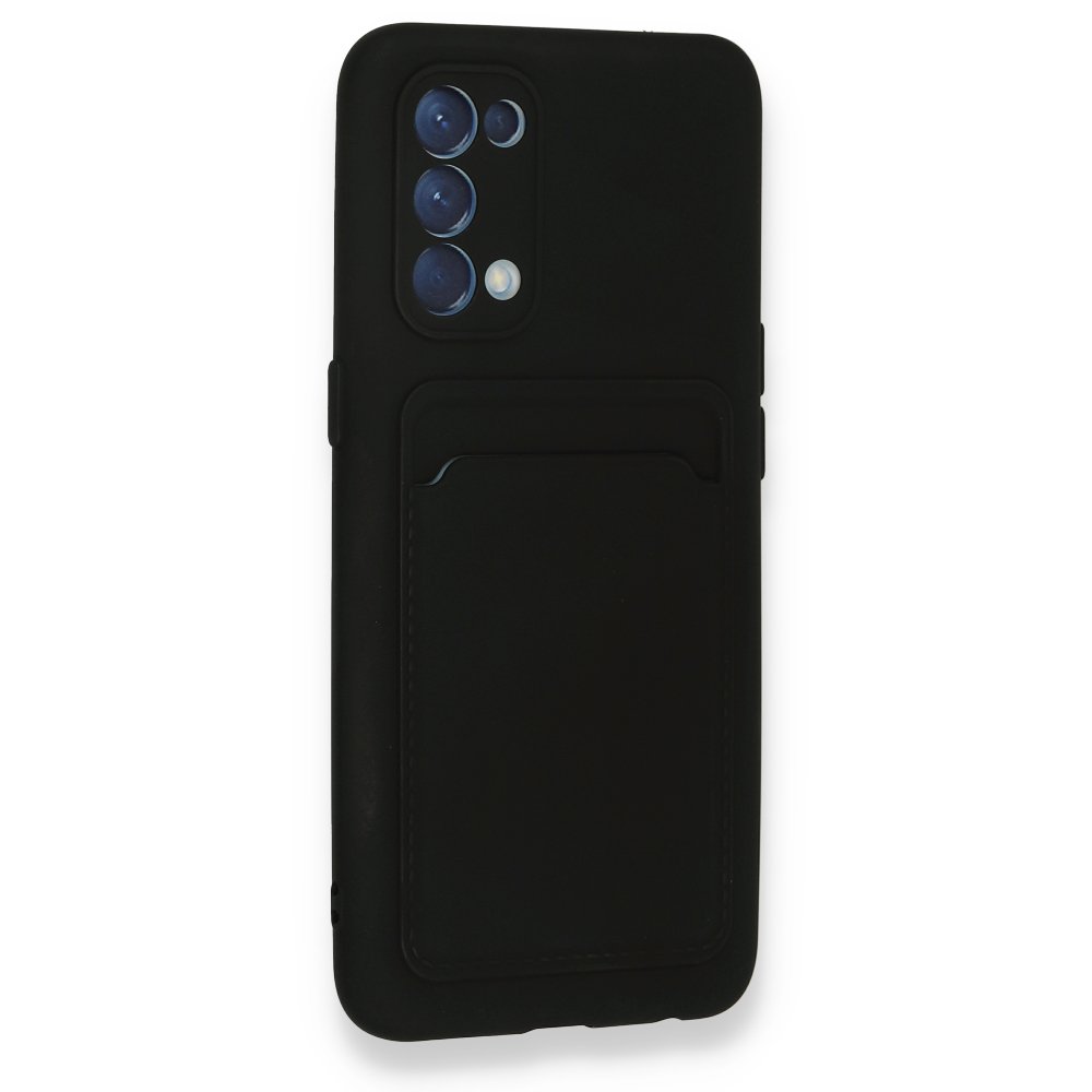  Oppo Reno 5 Kılıf Kelvin Kartvizitli Silikon - Siyah