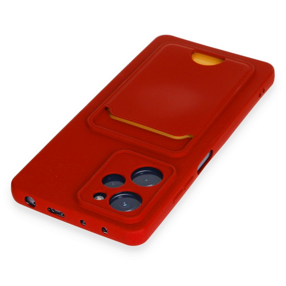  Xiaomi Poco X5 Pro 5G Kılıf Kelvin Kartvizitli Silikon - Kırmızı