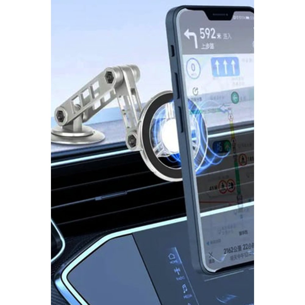  Q50 Yapışkanlı 360 Derece Ayarlanabilir Manyetik Magsafe Araç Tutucu - Siyah