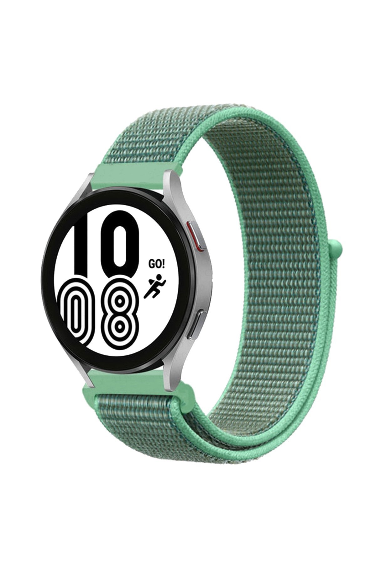  Samsung Galaxy Watch 5 Hasırlı Cırtcırtlı Kordon - Turkuaz