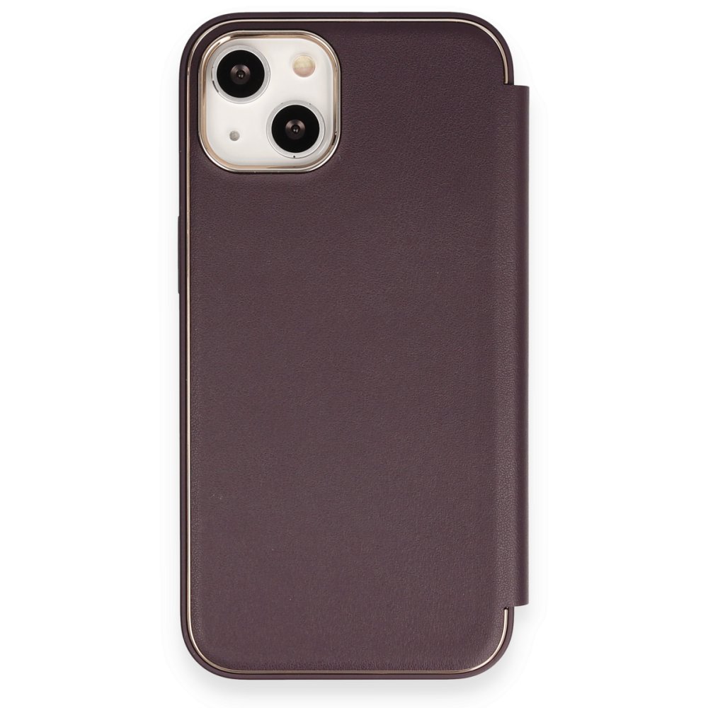  iPhone 14 Kılıf Dolpin Kapaklı - Derin Mor
