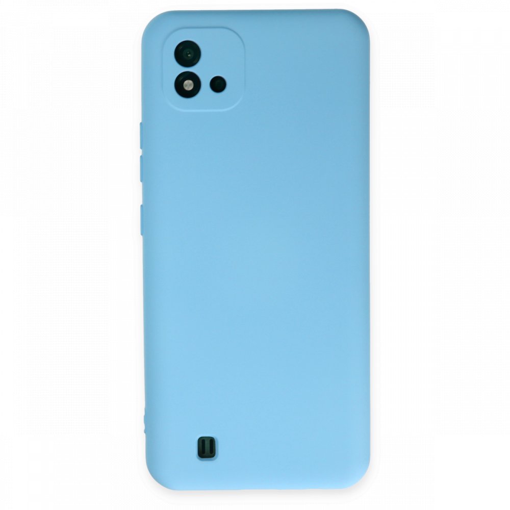 Realme C11 2021 Kılıf Nano içi Kadife Silikon - Mavi  Realme C11 2021 Kılıf Nano içi Kadife Silikon - Mavi