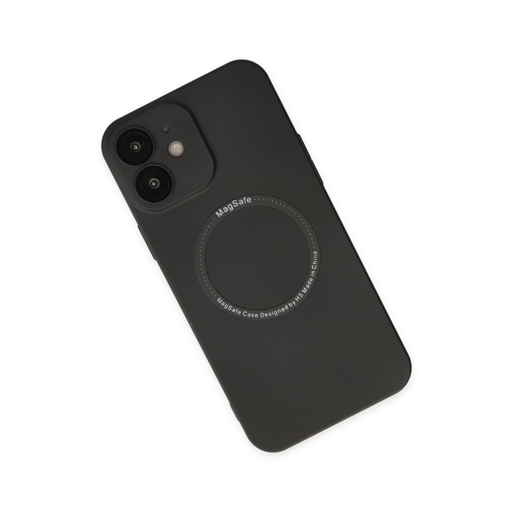  iPhone 12 Kılıf Jack Magneticsafe Lens Silikon - Siyah