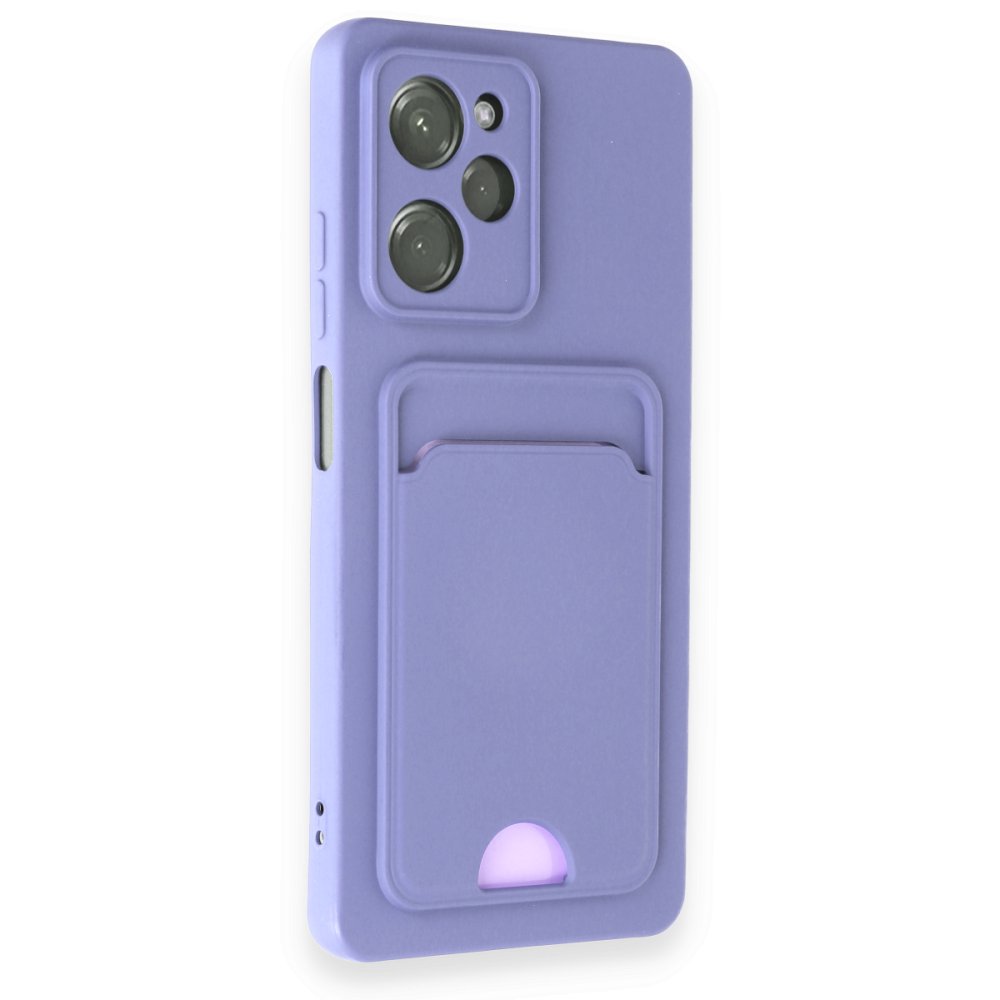  Xiaomi Poco X5 Pro 5G Kılıf Kelvin Kartvizitli Silikon - Lila