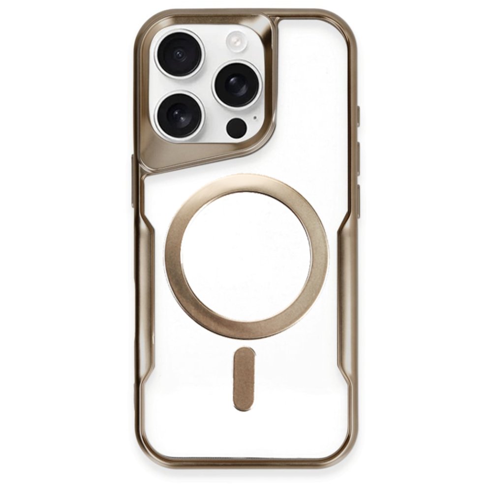  iPhone 16 Pro Max Kılıf Boyi Magsafe Silikon Kapak - Kahverengi