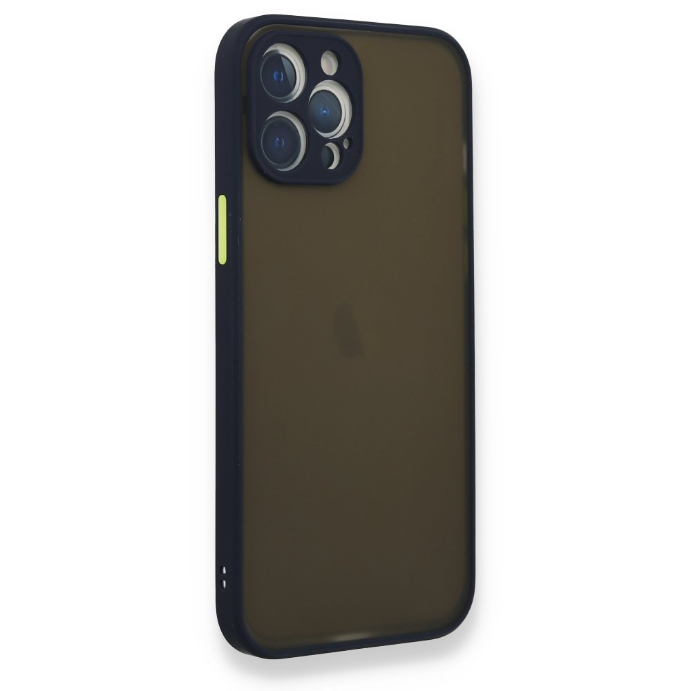  iPhone 12 Pro Kılıf Montreal Silikon Kapak - Lacivert