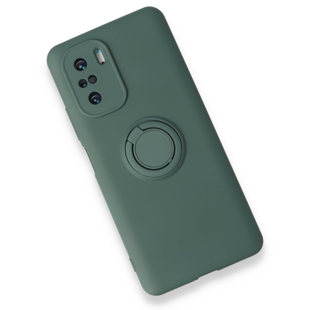  Xiaomi Mi 11i Kılıf Viktor Yüzüklü Silikon - Yeşil