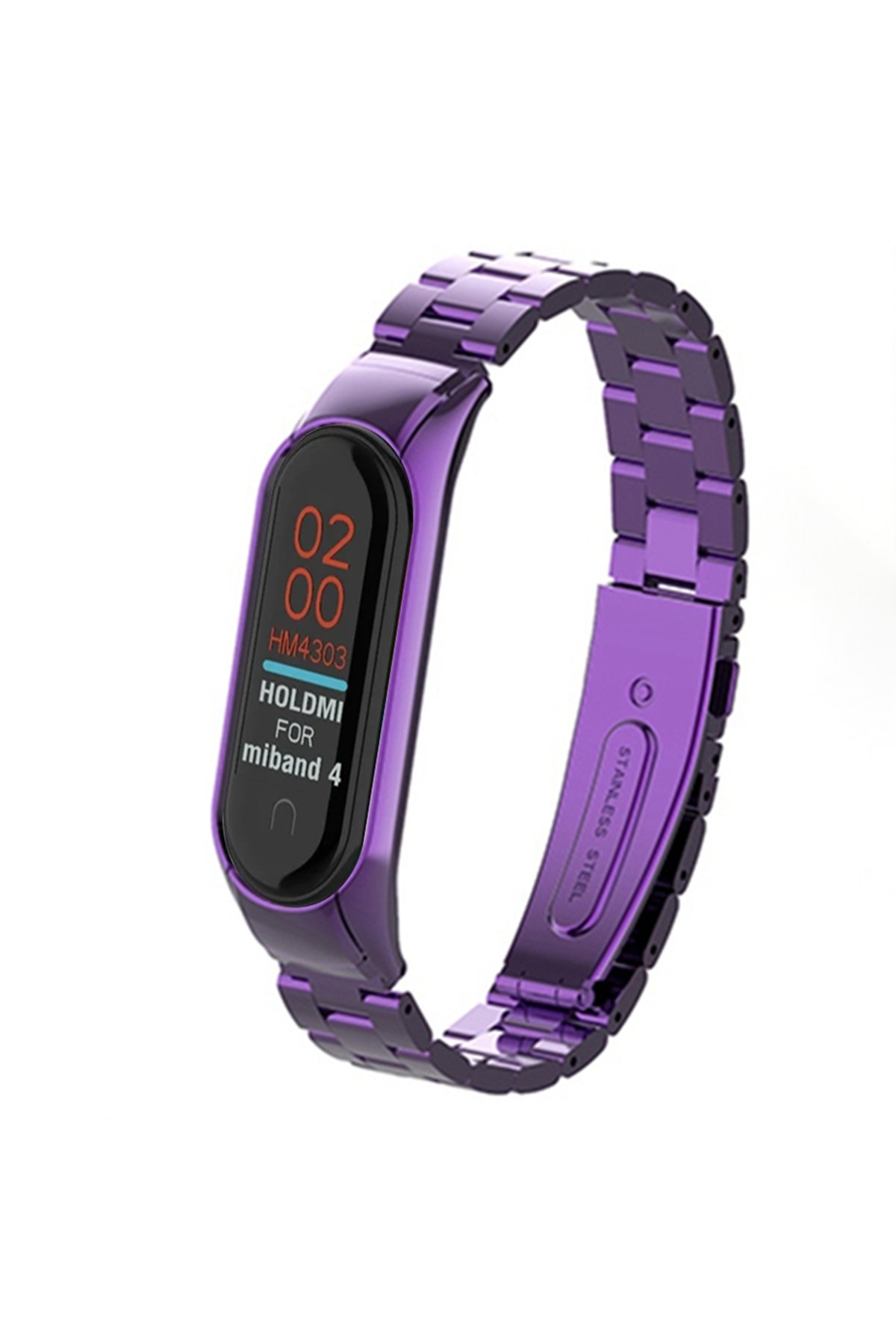 Xiaomi Mi Band 4 Metal Baklalı Kordon - Mor Xiaomi Mi Band 4 Metal Baklalı Kordon - Mor