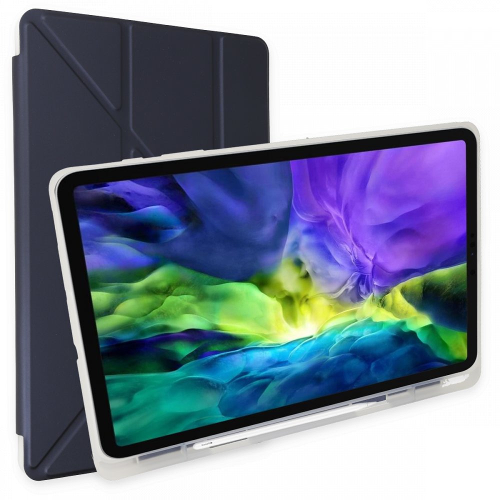  iPad Pro 12.9 (2020) Kılıf Kalemlikli Mars Tablet Kılıfı - Lacivert