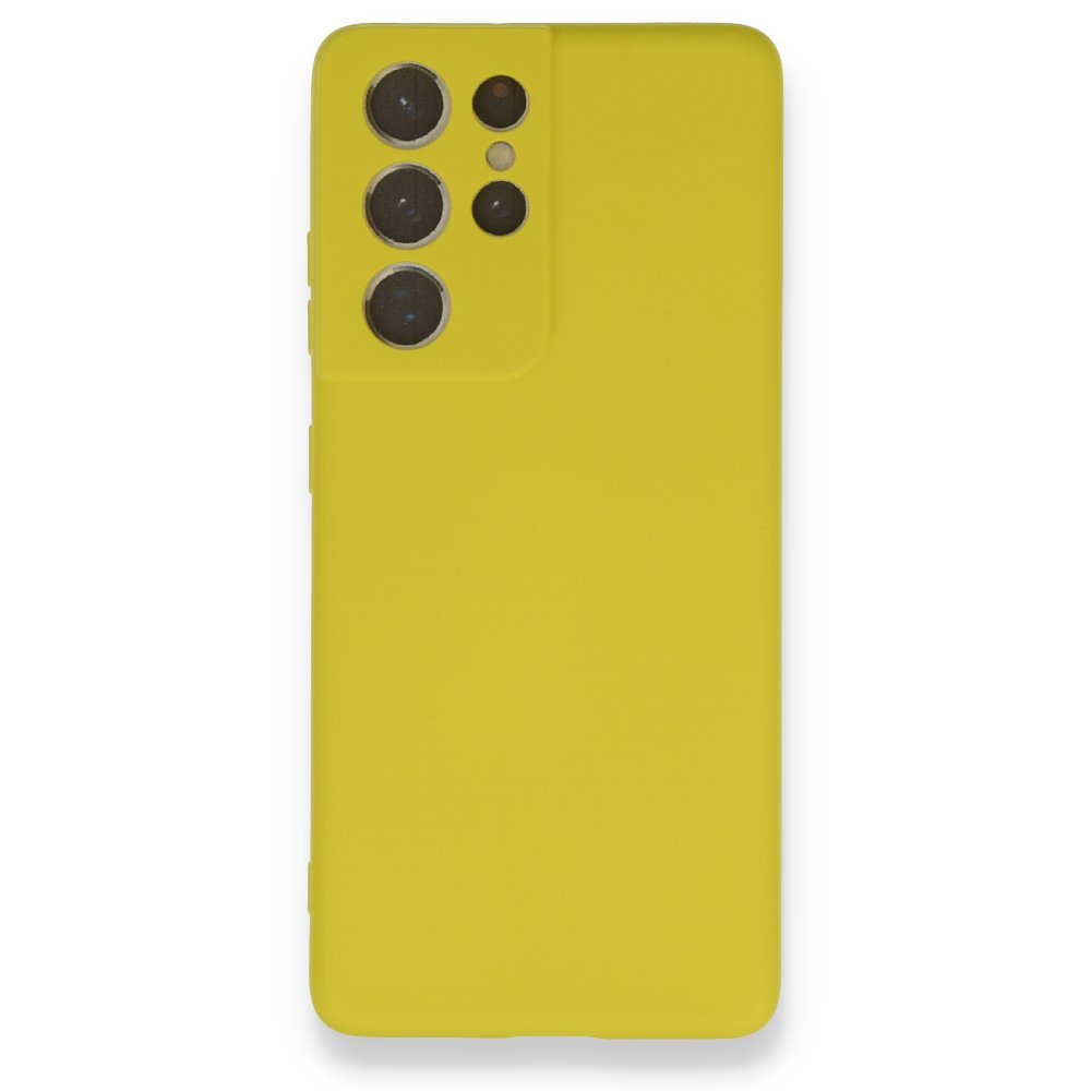 Samsung Galaxy S21 Ultra Kılıf Nano içi Kadife Silikon - Sarı Samsung Galaxy S21 Ultra Kılıf Nano içi Kadife Silikon - Sarı