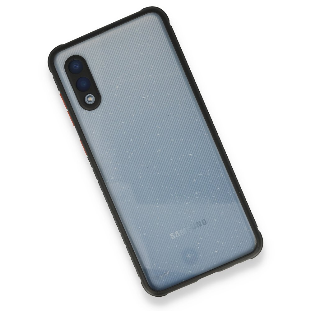  Samsung Galaxy A02 Kılıf Miami Şeffaf Silikon - Siyah