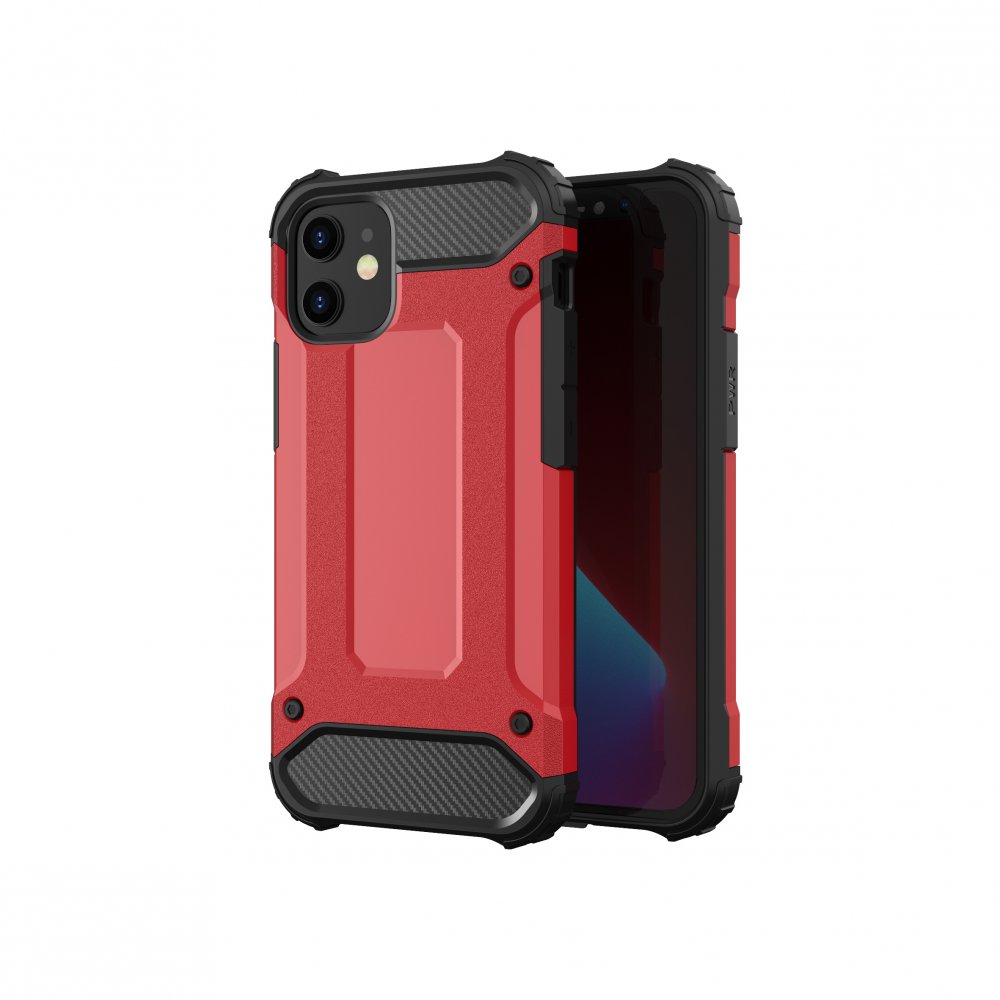  iPhone 12 Mini Kılıf Tank Silikon Kapak - Kırmızı