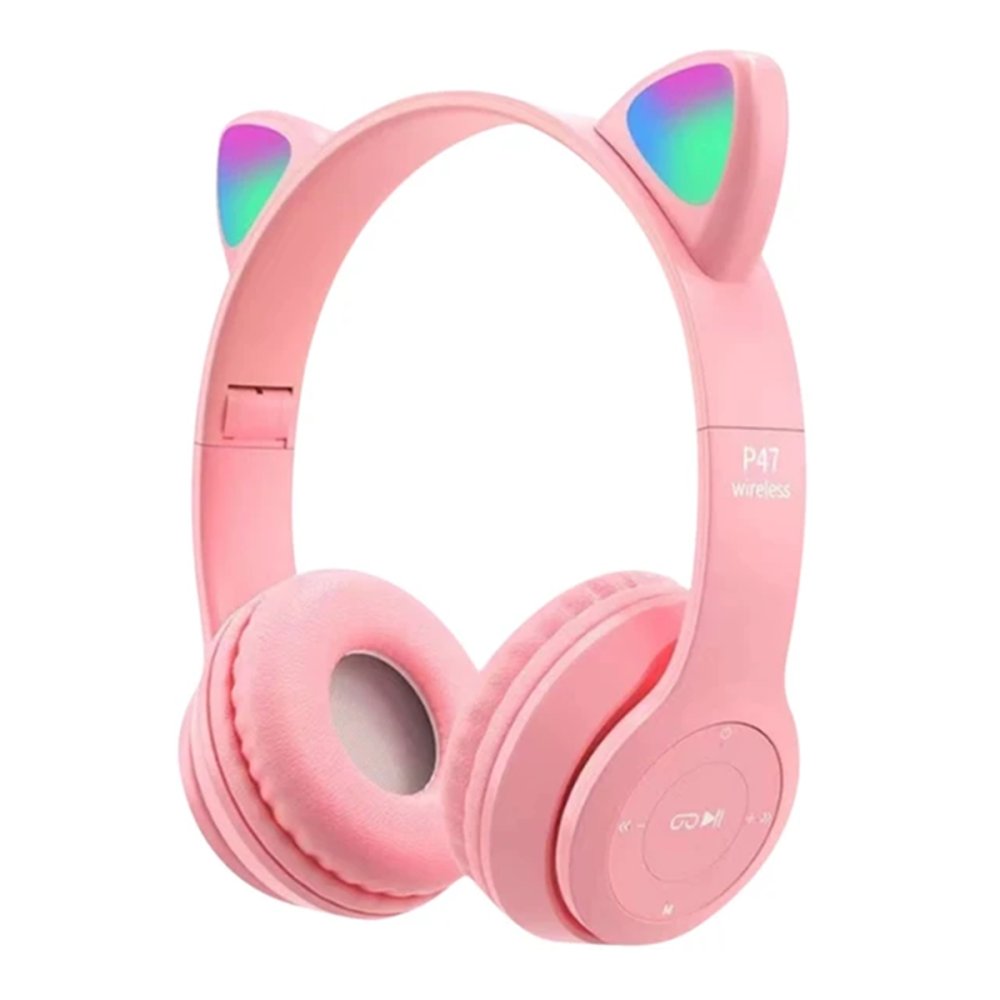  P47M Kablosuz Kedi Kulaklık - Pembe