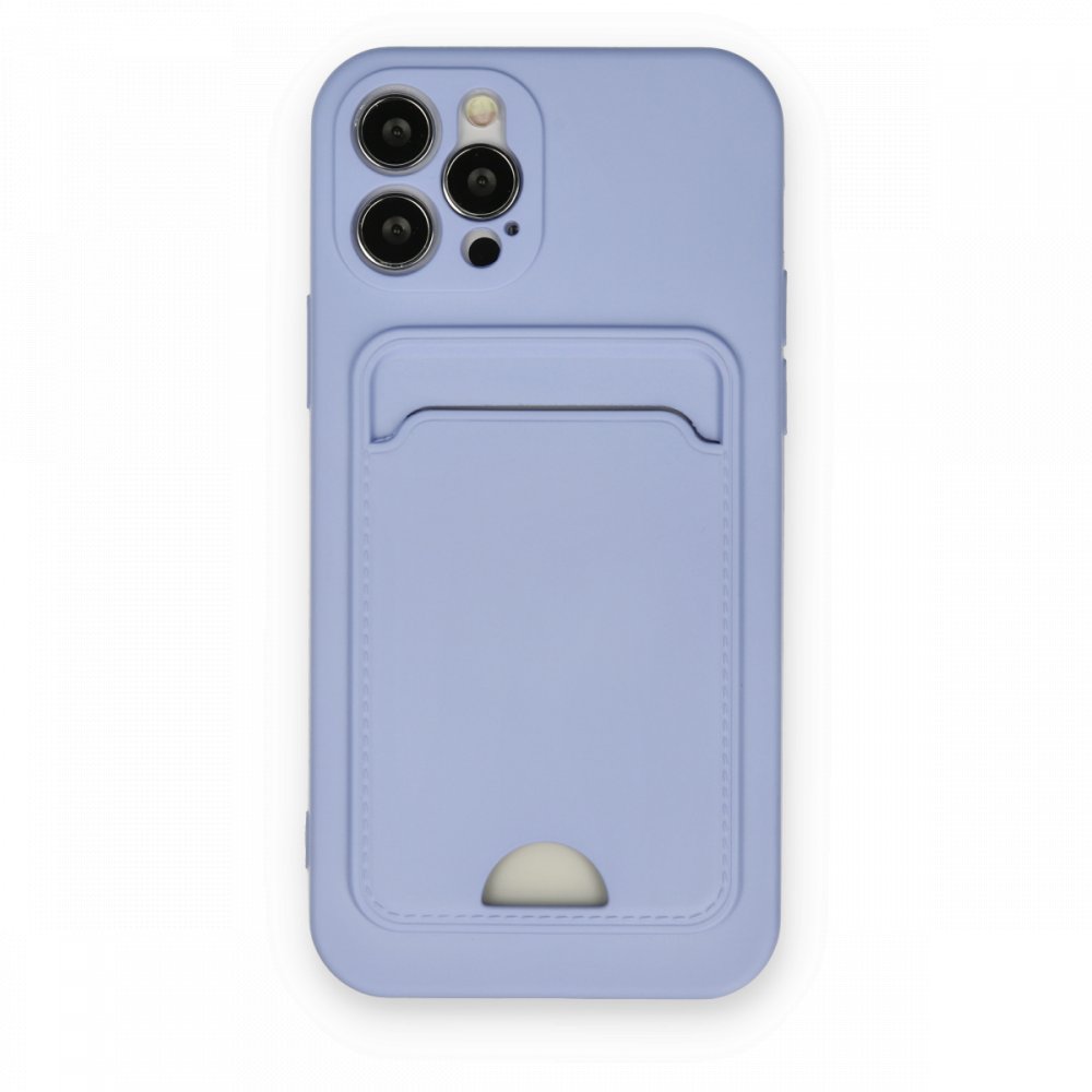  iPhone 12 Pro Kılıf Kelvin Kartvizitli Silikon - Lila
