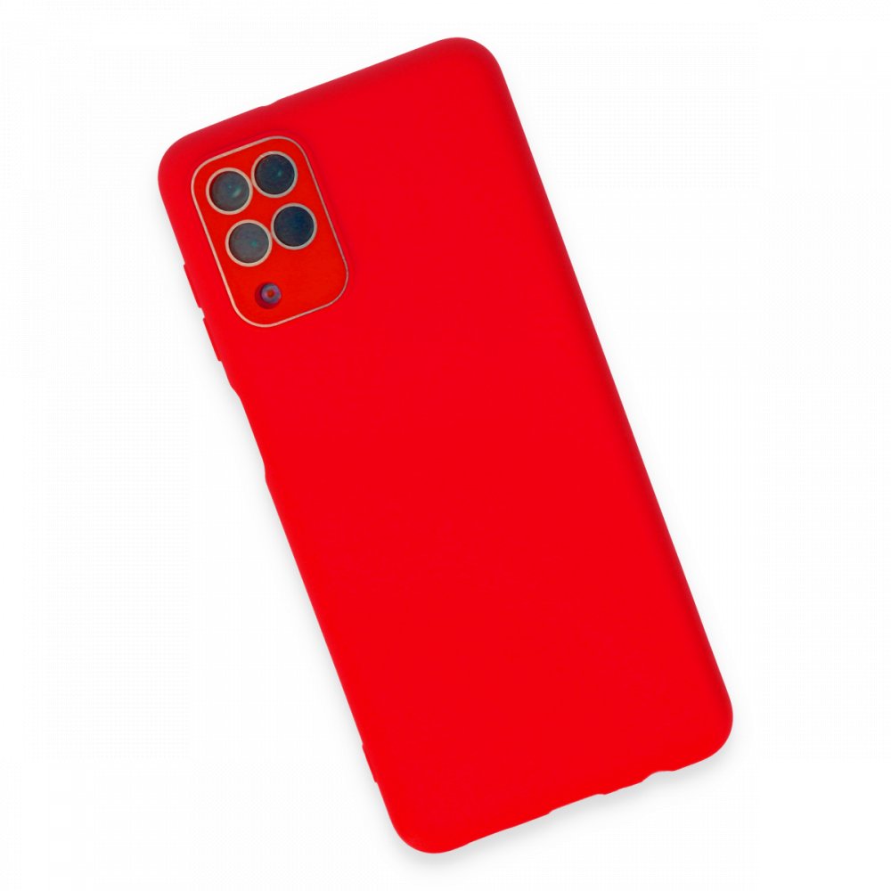  Samsung Galaxy M32 Kılıf Lansman Glass Kapak - Kırmızı