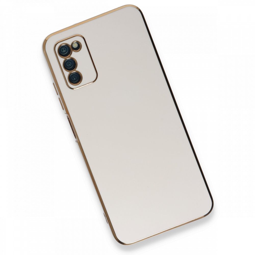  Samsung Galaxy A03S Kılıf Volet Silikon - Beyaz