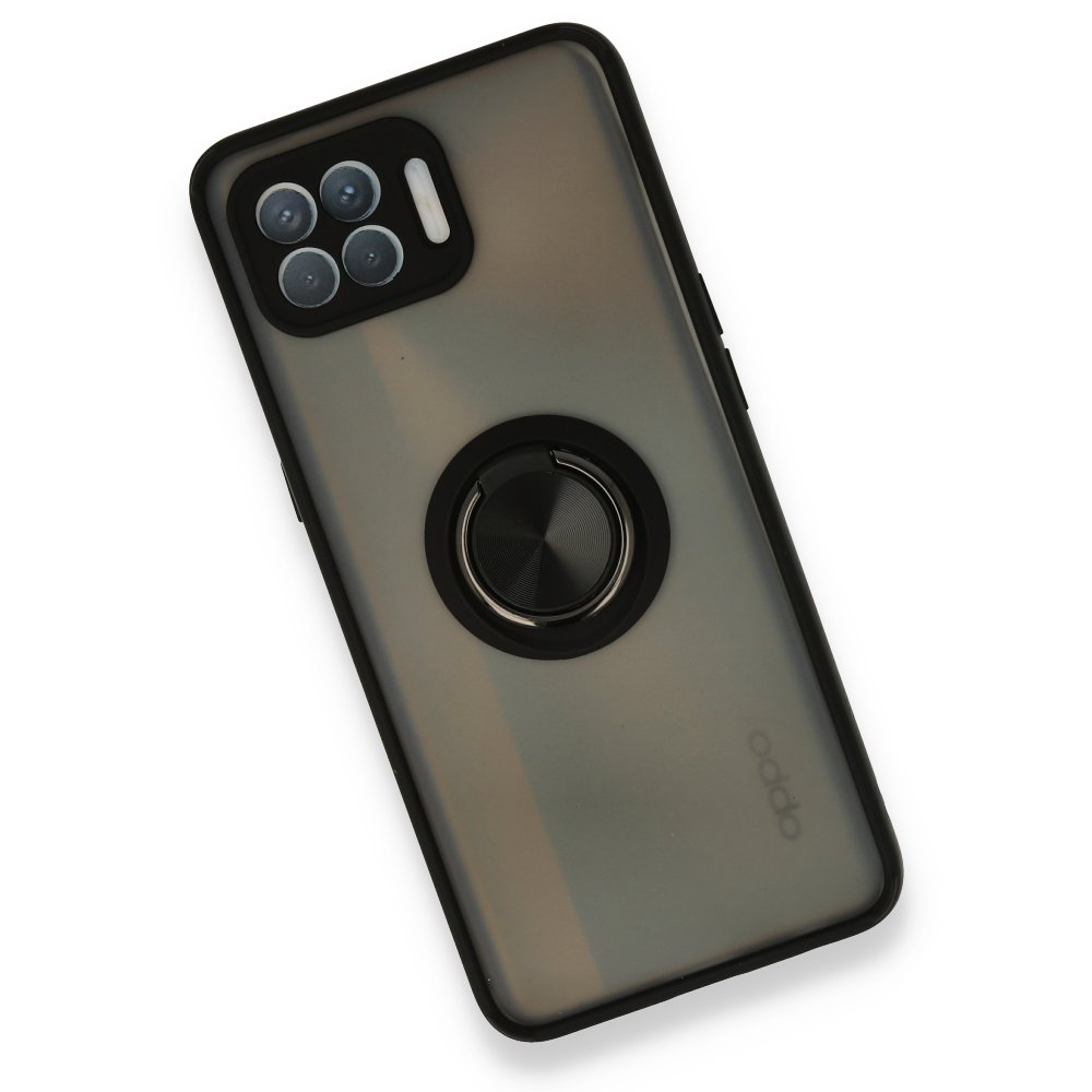Oppo Reno 4 Lite Kılıf Montreal Yüzüklü Silikon Kapak - Siyah Oppo Reno 4 Lite Kılıf Montreal Yüzüklü Silikon Kapak - Siyah