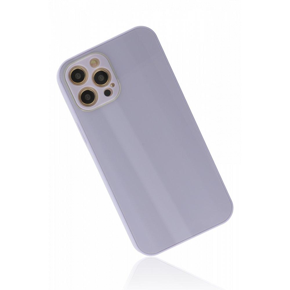 iPhone 12 Pro Kılıf Glass Kapak - Lila iPhone 12 Pro Kılıf Glass Kapak - Lila