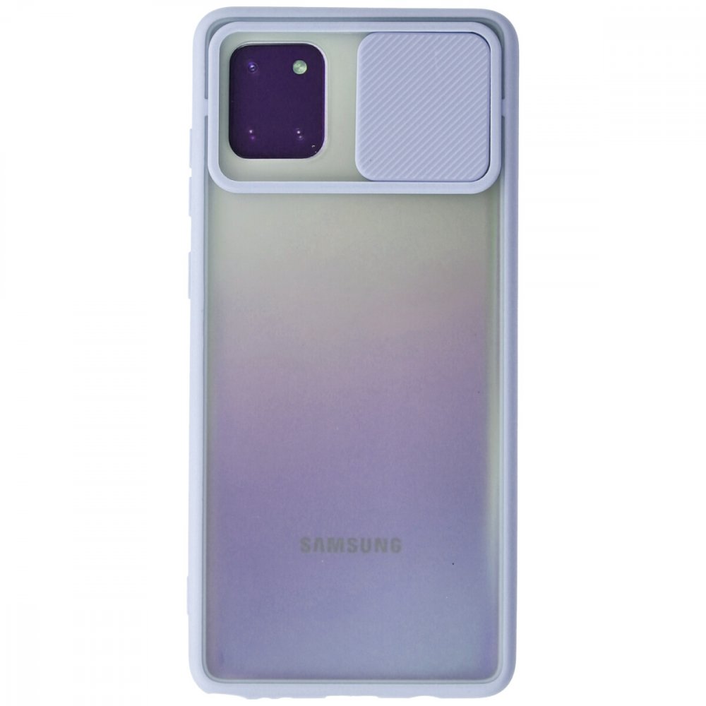 Samsung Galaxy A81 / Note 10 Lite Kılıf Palm Buzlu Kamera Sürgülü Silikon - Lila