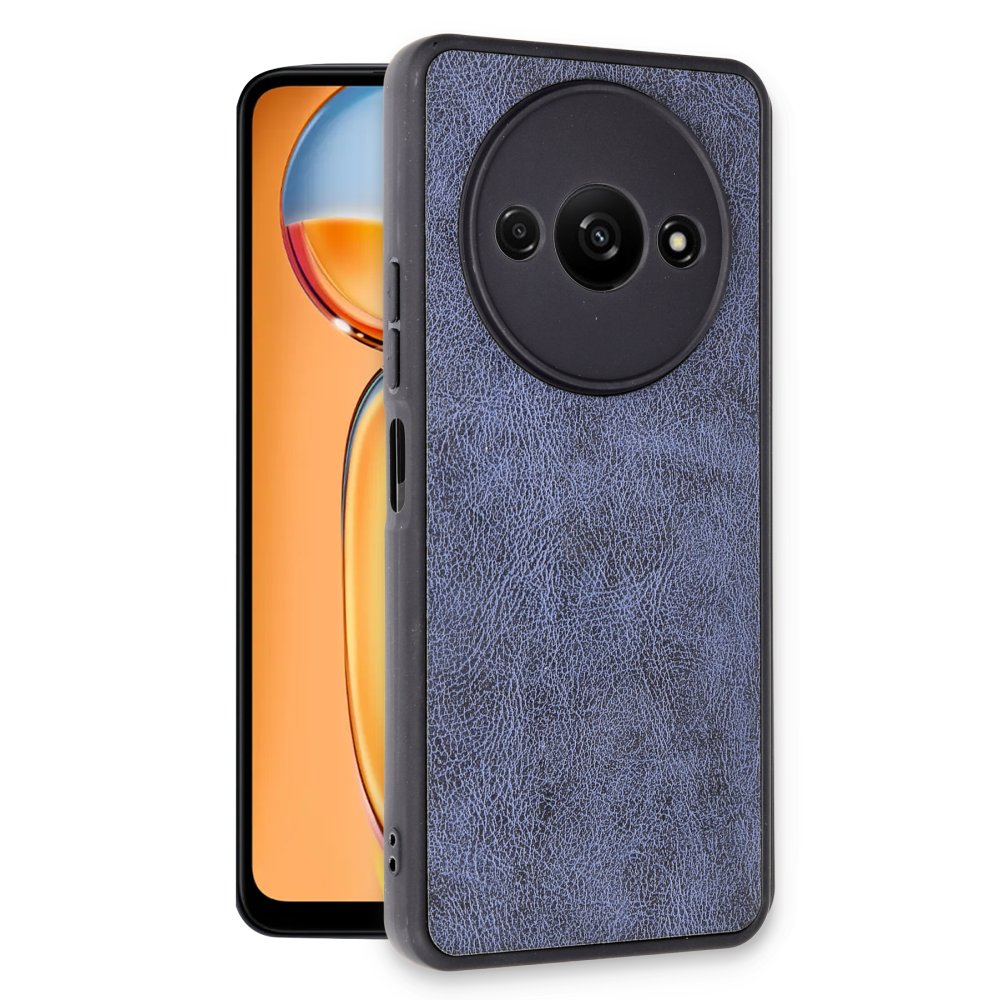 Xiaomi Poco C61 Kılıf Aras Deri Kapak - Lacivert Xiaomi Poco C61 Kılıf Aras Deri Kapak - Lacivert
