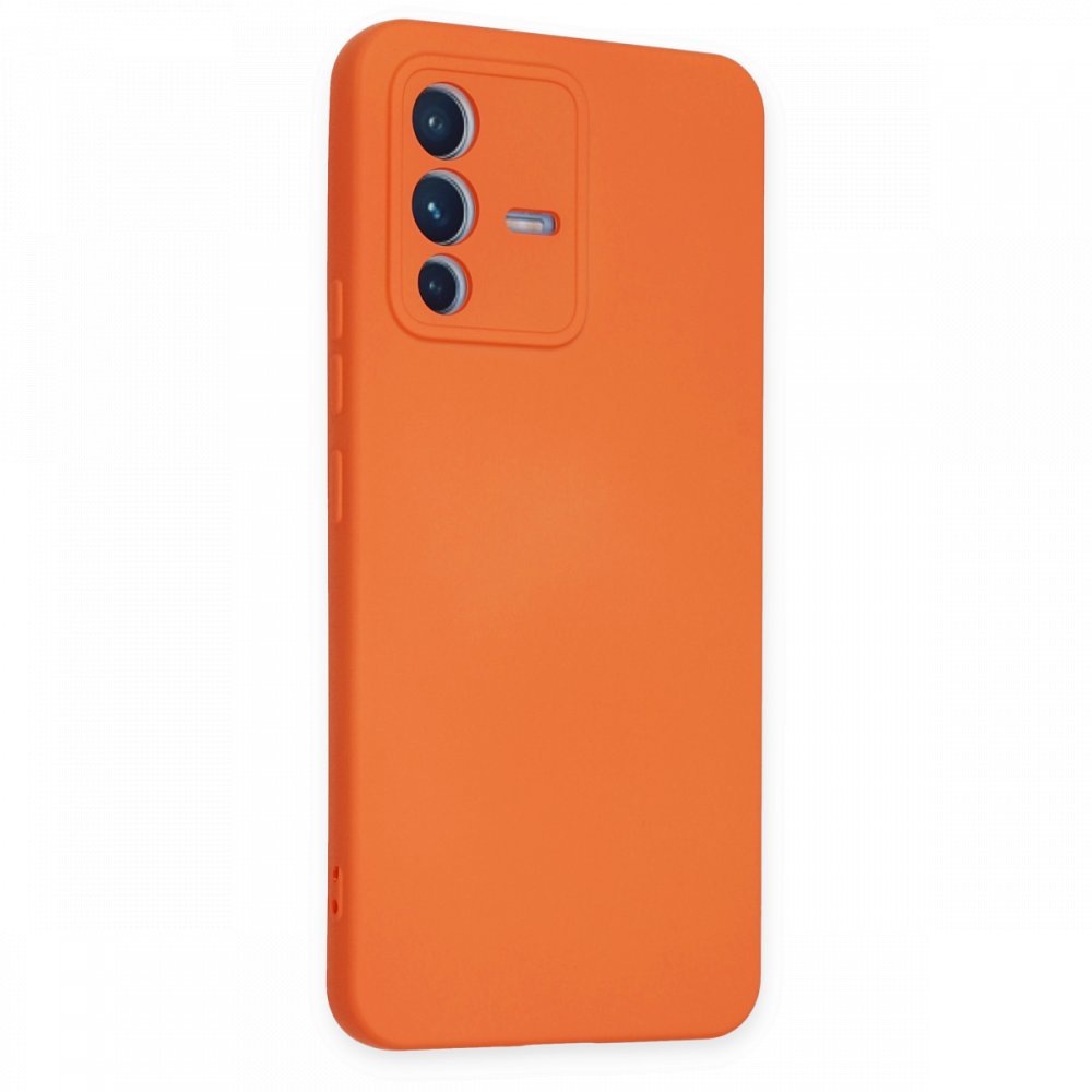 Vivo V23 5G Kılıf Nano içi Kadife Silikon - Turuncu Vivo V23 5G Kılıf Nano içi Kadife Silikon - Turuncu
