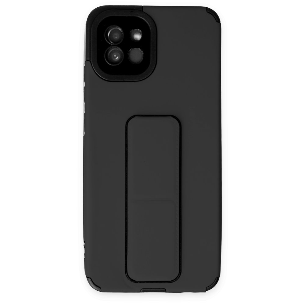  Samsung Galaxy A03 Kılıf Mega Standlı Silikon - Siyah