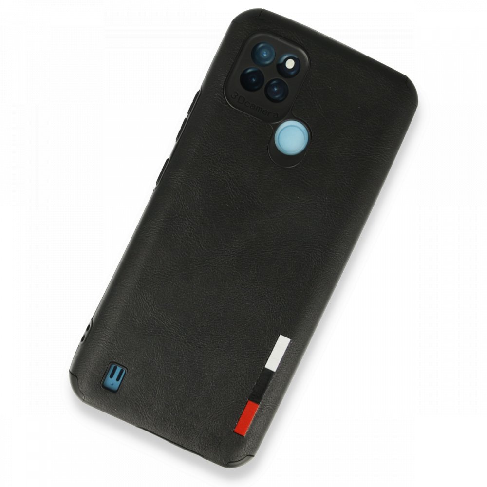  Realme C21Y Kılıf Loop Deri Silikon - Siyah