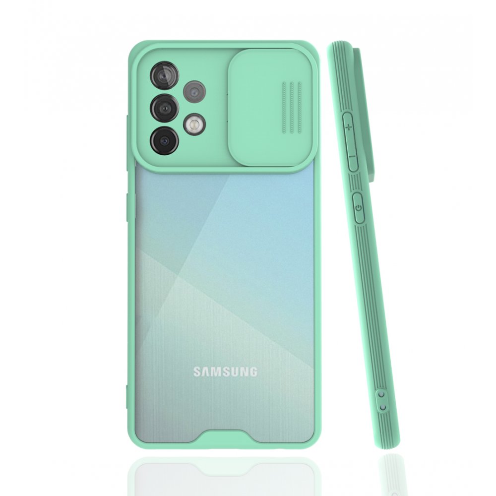  Samsung Galaxy A52S Kılıf Platin Kamera Koruma Silikon - Açık Yeşil