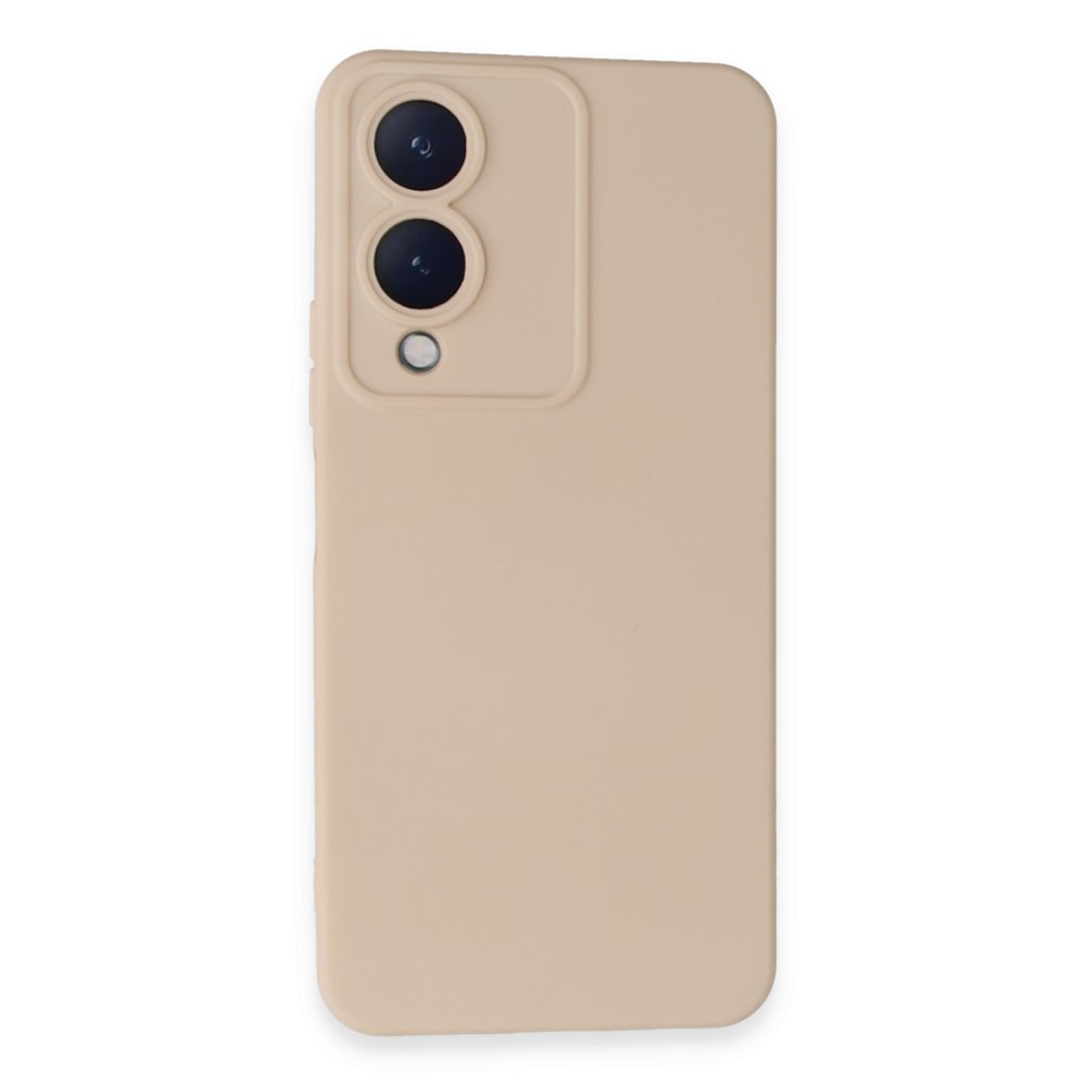 Vivo Y17S Kılıf Nano içi Kadife Silikon - Pudra Vivo Y17S Kılıf Nano içi Kadife Silikon - Pudra
