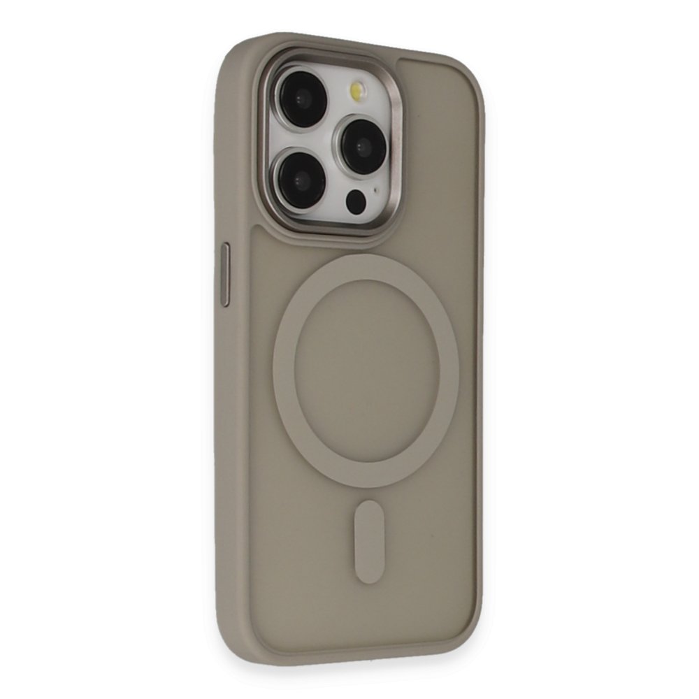  iPhone 15 Pro Kılıf Oslo Magsafe Kapak - Titan Gri