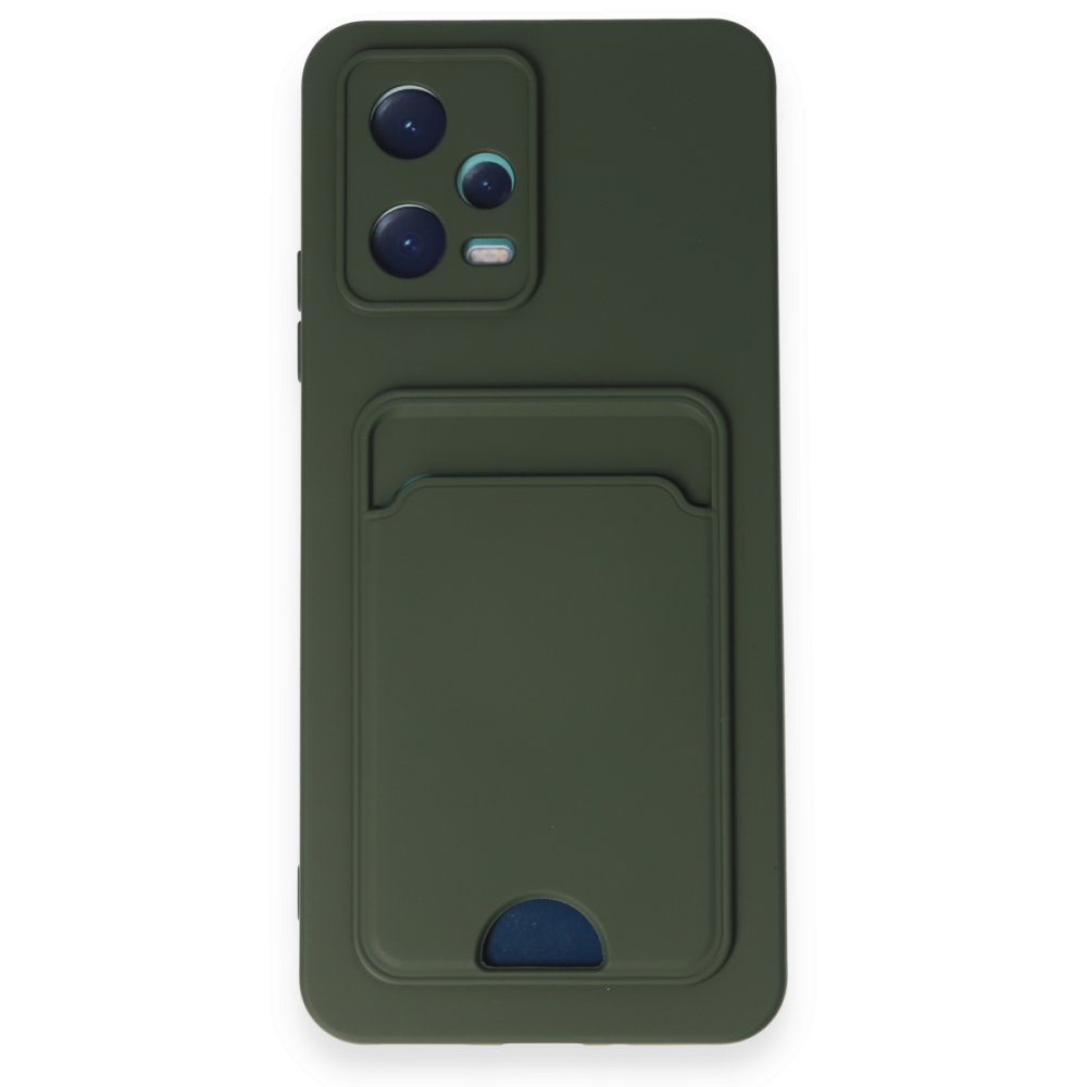 Redmi Note 12 5G Kılıf Kelvin Kartvizitli Silikon - Koyu Yeşil